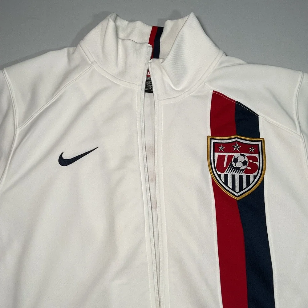 Y2K Nike USA Soccer Team Track Jacket XL‎ 06 ESPN Staff Issue White World Cup